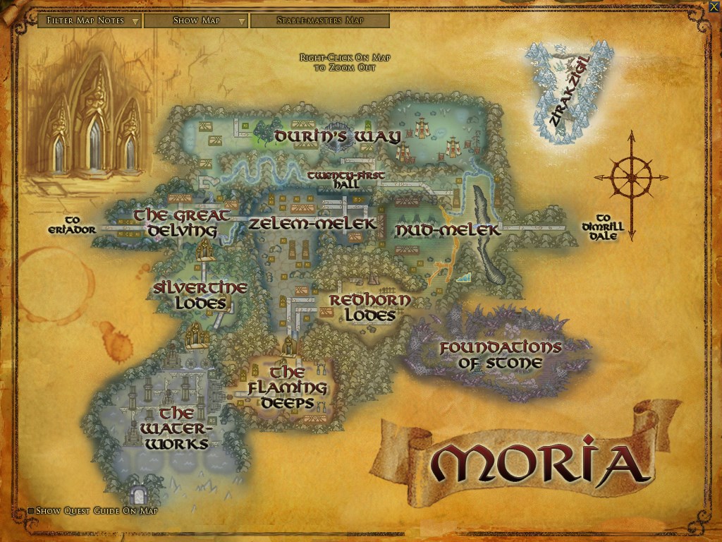 『ロード・オブ・ザ・リングス オンライン』におけるモリアの地図